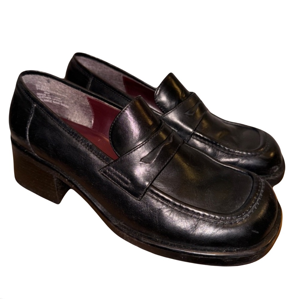 Vintage Black Slip-On Loafers